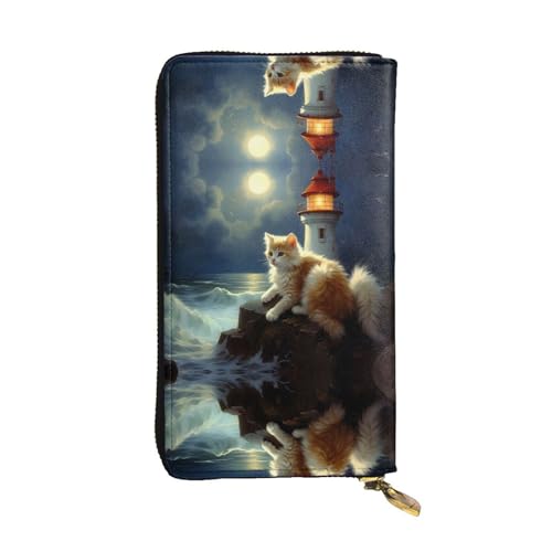 Geldbörse Katze Von Leuchtturm Druck Portmonee Lustige Brieftasche Retro Verschluss Geldbörsen Für Frauen, Freund, Mädchen von Generic