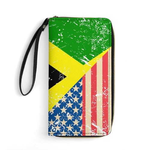 Geldbörse Retro-Flagge Der Usa Und Jamaikas Tragbare Brieftasche Vintage Portmonee Printmotiv Kleine Münzbörse Für Mutter, Mädchen, Tochter von Generic