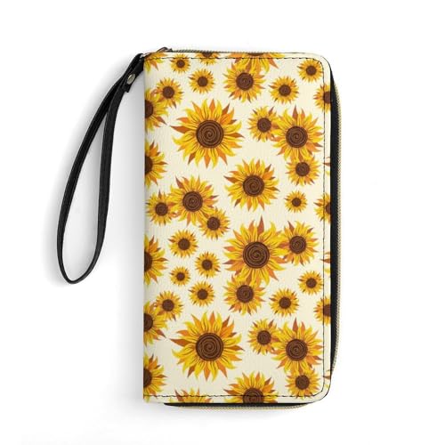 Geldbörse Sonnenblume Kartenetui Tragbare Leder Geldbörse Retro Handtaschen Für Mutter, Freundin, Frauen von Generic