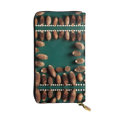 Geldbörse Tannenzapfen-Randdruck Kleine Münzbörse Kreative Leder Geldbörse Vintage Design Handtaschen Für Tochter, Mädchen, Mutter von Generic