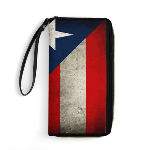 Geldbörse Weinlese-Puerto Rico-Flagge Leder Geldbörse Tragbare Verschluss Geldbörsen Kreative Portmonee Für Kinder, Frauen, Mädchen von Generic