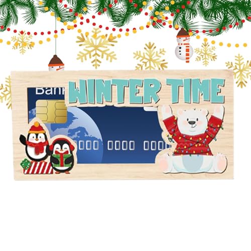 Geldbörse für Weihnachten, Weihnachtsgeldbörse für Bargeld, Überraschung aus Holz | Lustige Geldbörse 7 x 3,5 Zoll für Männer, Mädchen und , asche, Se référer au descriptif, Siehe Beschreibung von Generic