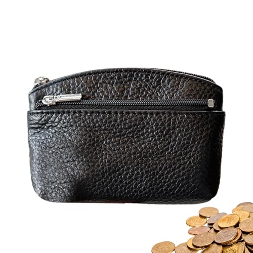 Geldbörse weiblich weiblich weiblich - weibliche Geldbörse | Kompakte Mini-Geldbörse | PU-Ledertaschen mit Reißverschluss für kleine Kreditkarten Tickets kleine Artikel alle, Schwarz , von Generic