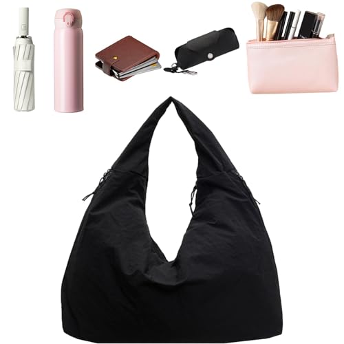 Geldbörsen für Frauen Trendy,große Geldbörsen für Frauen - Umhängetaschen mit Griff oben Volltonfarbe Damen Schultertasche,Modische Tragetasche Geldbörse Laptop-Tragetasche für mobile, blacks von Generic