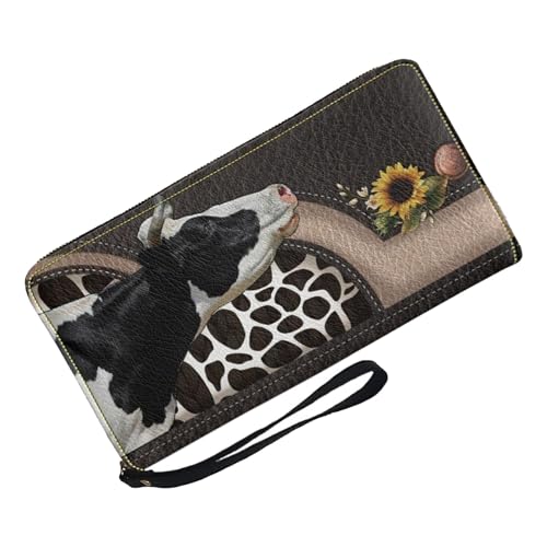 Geldbörsen mit Kuhmuster für Damen mit Riemen, Geldbörse mit Kuhmuster - PU-Leder-Geldbörse mit Riemen, Kuhmuster - Kredit-Bargeldhalter-Beutel für Damen und Mädchen Geldbörsen mit Kuhmuster für Damen mit Riemen, Geldbörse mit Kuhmuster - PU-Leder-Geldbörse mit Riemen, Kuhmuster - Kredit-Bargeldhalter-Beutel für Damen und Mädchen von Generic