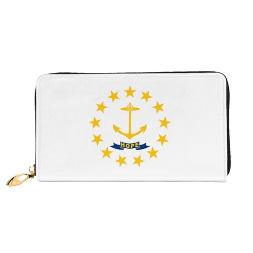 Geldtasche Flagge des Staates Rhode Island Geldbeutel Kreative Geldbeute Retro Leder Geldbörse Für Mädchen, Tochter, Freundin von Generic