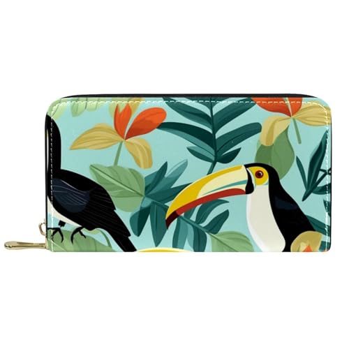 Geldtasche Vögel Tropische Tukane Portemonnaie Vintage Design Kartenetui Niedliche Brieftasche Für Mädchen, Frauen, Mutter von Generic