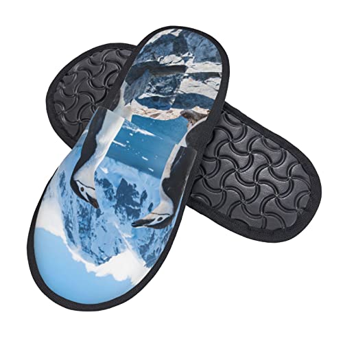 Gemütliche Gästehausschuhe Pinguin-Muster Plüsch Pantoffeln Warme Hüttenschuhe Für Zuhause, Spa, Männer L von Generic