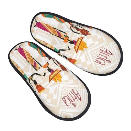 Gemütliche Winterhausschuhe Schöne Schwarze Afrikanerin In Ethnischer Kleidung Home Slippers Flauschig Filzpantoffeln Für Zuhause, Schlafzimmer, Männer L von Generic