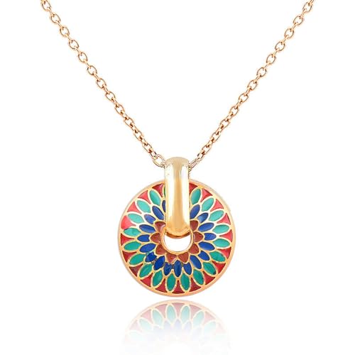 Gemusterte Titanstahl Halskette Im Retro-Stil Mit Schützender Farbe Und Bemaltem Schmuckset Für Damen von Generic