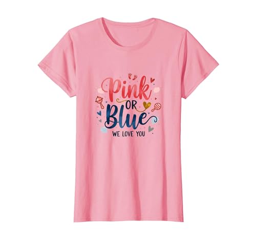 Gender Reveal Pink oder Blau We Love You Baby Celebration T-Shirt, Damen, Rosa, XS Gender Reveal Pink oder Blau We Love You Baby Celebration T-Shirt, Damen, Rosa, XS von Generic