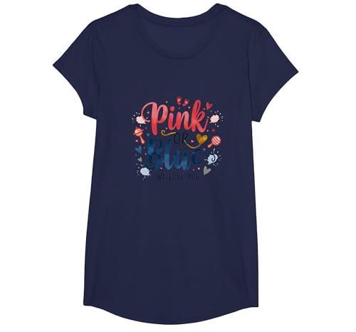 Gender Reveal Pink oder Blau We Love You Baby Celebration T-Shirt, Girls, Marineblau, XS Gender Reveal Pink oder Blau We Love You Baby Celebration T-Shirt, Girls, Marineblau, XS von Generic