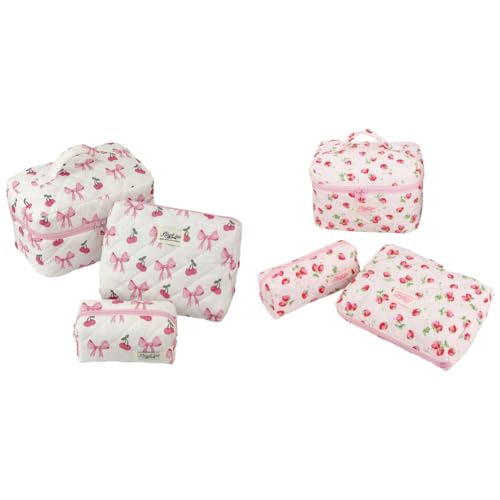 Generic 3pcs Baumwoll -Stülle -Reise -Make -up -Taschen große Kapazität Kosmetische Organisatorsets for Frauen und Mädchen Handtaschen von Generic