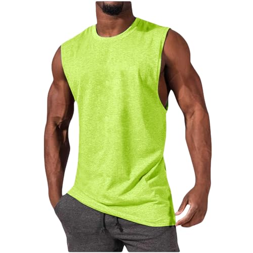 Generic Angebote Herrenmode Tops für Herren Sommer 2024 Unterhemd Kurzarm Stretch T Shirt Regular Fit Bequeme Muskelshirt Bodybuilding Baumwolle Tanktop Passform Tankshirt Freizeit Sportshirt von Generic