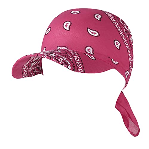 Bandana Cap Damen Chemo Mütze Sommer Schirm Kopftuch Visor Strand Cap Bandana Sonnenschutz Mütze Heißes Rosa Einheitsgröße von Generic