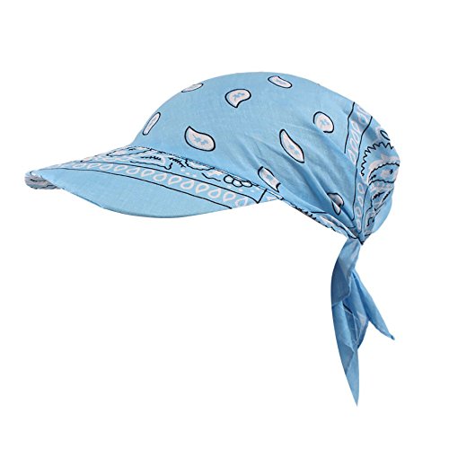 Bandana Cap Damen Chemo Mütze Sommer Schirm Kopftuch Visor Strand Cap Bandana Sonnenschutz Mütze Hellblau Einheitsgröße von Generic
