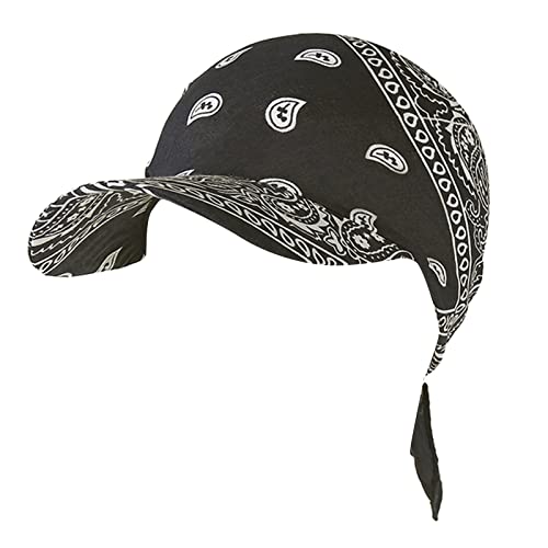 Generic Bandana Cap Damen Chemo Mütze Sommer Schirm Kopftuch Visor Strand Cap Bandana Sonnenschutz Mütze Schwarz Einheitsgröße von Generic