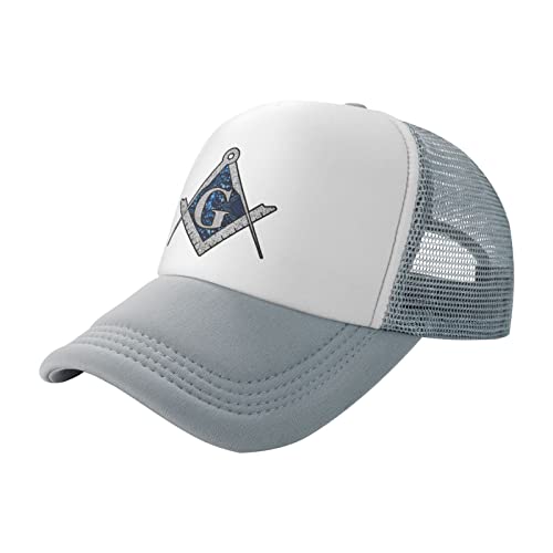 Generic Baseball Cap Free Mason Freimaurer Blauer Afrikanischer Kompass Golf Caps Verstellbare Trucker Hut Unisex Baseballkappe Für Outdoor Running Golf von Generic