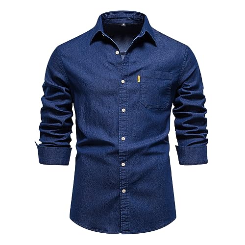 Generic Bunt Lässige Casual Hemd Langarm Jeanshemd Herren-Hemd Männer Regular Fit Langarm Hemd Button Down Freizeithemden Herbst und Winter Männer Fashion Mantel Generic Bunt Lässige Casual Hemd Langarm Jeanshemd Herren-Hemd Männer Regular Fit Langarm Hemd Button Down Freizeithemden Herbst und Winter Männer Fashion Mantel von Generic