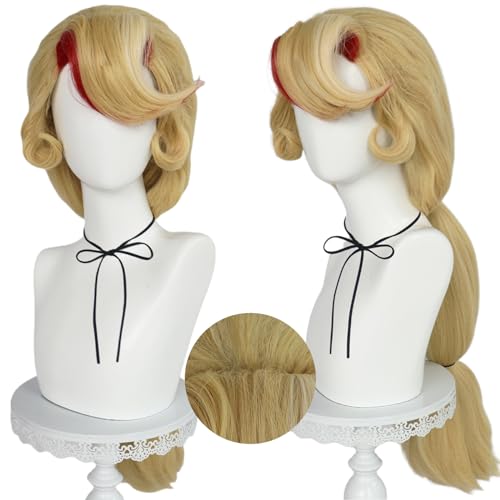 Generic Charlie Morningstar Cosplay Perücke, Cosplay Lange Gerade Hellblonde Rote Haarperücken Mit Zöpfen Für Erwachsene Cos Party Halloween Generic Charlie Morningstar Cosplay Perücke, Cosplay Lange Gerade Hellblonde Rote Haarperücken Mit Zöpfen Für Erwachsene Cos Party Halloween von Generic