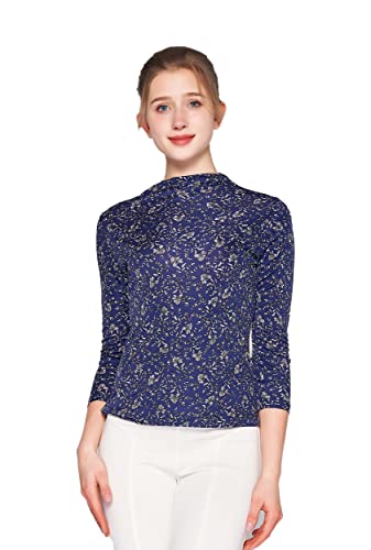 Damen 100% Seide Unterhemd Dehnbar Oberteil Tops Blau XXL von Generic