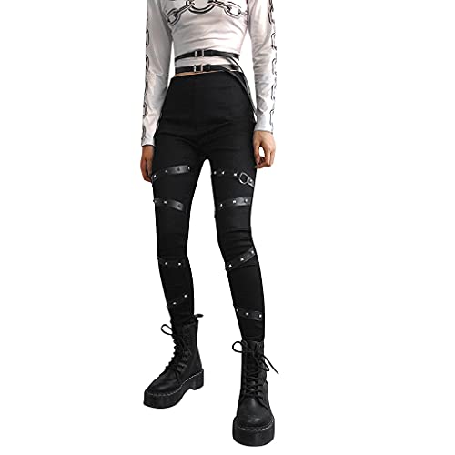Generic Damen Capri Hose Elegant Punk Skinny, Baggy Jogginghose Lang Freizeithosen Schwarz L Generic Damen Capri Hose Elegant Punk Skinny, Baggy Jogginghose Lang Freizeithosen Schwarz L von Generic