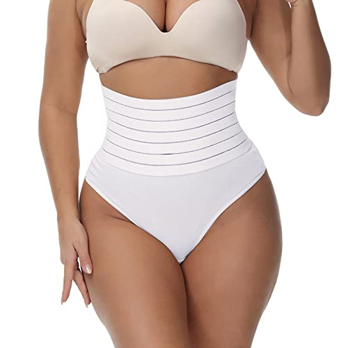 Generic Damen Figurenformend Miederpant Miederslip Nahtlose Unterwäsche Shapewear Damen Bauchweg Bauch-Weg-Effekt Formt Hohe Taille Unterhosen Miederpants Shaping Unterwäsche (White, XXL) von Generic