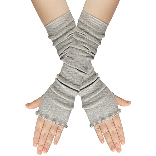 Generic Damen Fingerlose Handschuhe Dehnbar Arm Handwärmer Lange Fäustlinge Arm Handschuhe Winter Warm Lange Ärmel Warm Strick Handschuhe Pluswärmer Handstulpen Armwärmer Stulpen 1 Paar von Generic