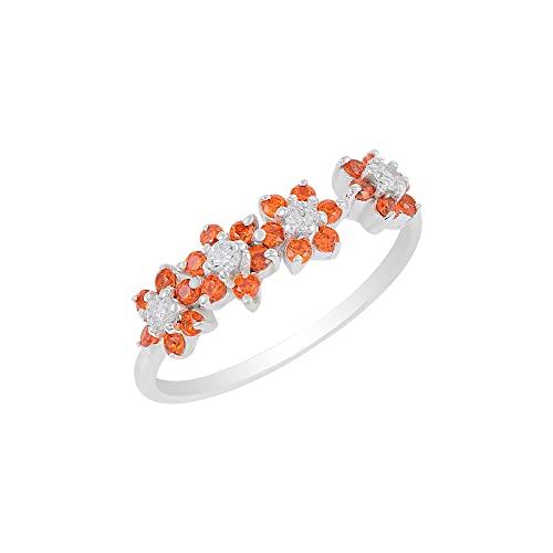 Generic Damen Herren Unisex - 925 Sterlingsilber Sterling-Silber 925 Rund Orange Carneol von Generic