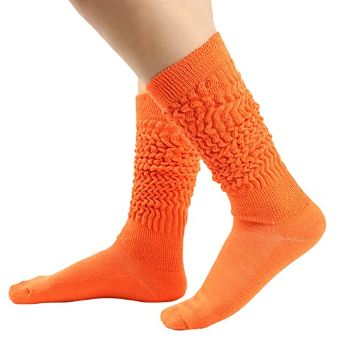 Damen Lange Socken Haufen Haufen Socken Oberschenkel Hohe Socken Overknee Socken Festival Feinstrümpfe Damen 39-42 (Orange, One Size) von Generic