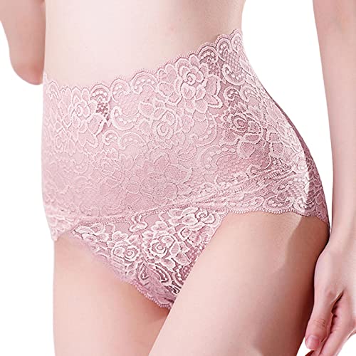 Damen Miederslip stark formend Bauch Weg Push-Up Unterhose Spitze Taillenslip atmungsaktiv Miederhose Shaping Formslip sexy Unterhose (Rosa, M) von Generic