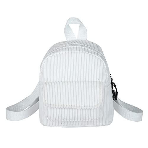 Generic Damen Mini Rucksack Cord Mädchen Bookbags Retro Reiserucksack (Weiß) von Generic