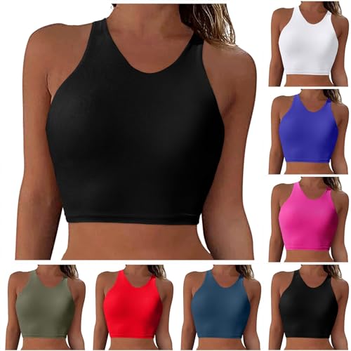 Generic Damen Racerback Swim Top Bikini Oberteil Schnell Trocknend Padded Swimsuit Bikini Oberteil Schwarz von Generic