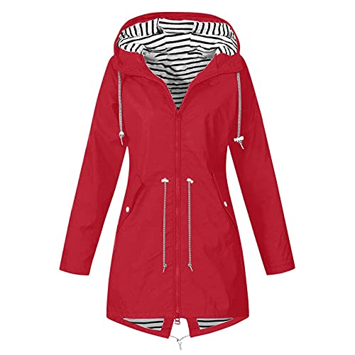 Generic Damen Regenjacke 'Oh! Nass'is!' II mit Innenfutter - Regenmantel Outdoorjacke Regenparka wasserdicht modisch tailliert Angebote Des Tages Heute Damen von Generic