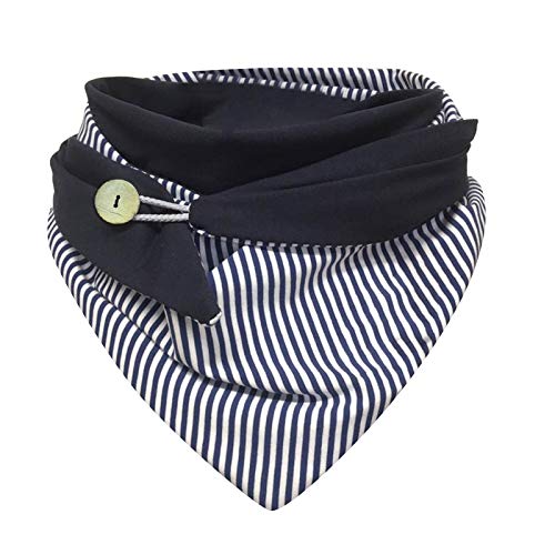 Generic Damen Schal Dreiecksschal Groß Bunt Button Knopf Dreieckstuch Weich Warme Herbstschal Winterschal Karo Tartan Streifen Halstücher Cape Scarf Lätzchen (C), Einheitsgröße von Generic