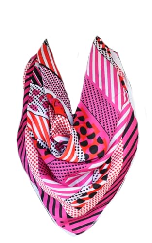 Damen Seide Nickituch Tuch Halstuch Schal Kopftücher Vierecktuch Bandana Taschentuch Ansatz Handgelenk Verpackungs Gr. 70 cm x 70 cm (A Pink) von Generic