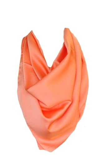 Generic Damen Seide Nickituch Tuch Halstuch Schal Kopftücher Vierecktuch Bandana Taschentuch Ansatz Handgelenk Verpackungs Gr. 70 cm x 70 cm (C Orange Uni) von Generic