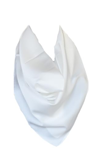 Damen Seide Nickituch Tuch Halstuch Schal Kopftücher Vierecktuch Bandana Taschentuch Ansatz Handgelenk Verpackungs Gr. 70 cm x 70 cm (C Weiß Uni) von Generic