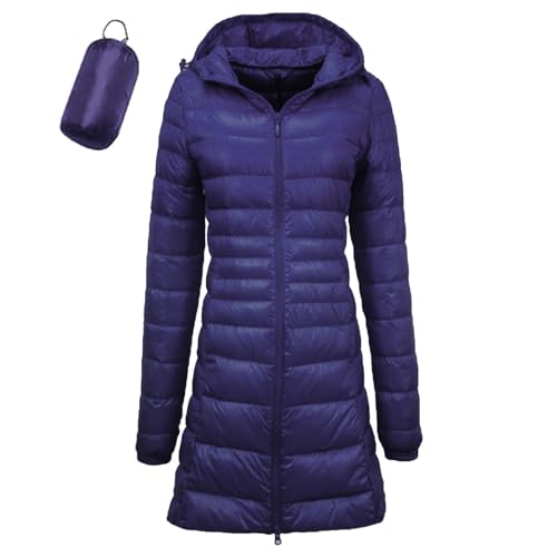 Generic Daunenmantel Damen Lang Leichte Daunenjacke Damen Leicht Packbar Puffer Jacke Steppjacke Damen Übergangsjacke Federleichte Dünne Puffer Mantel Leichter Steppmantel Down Jacket von Generic
