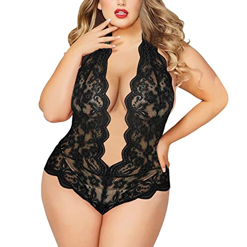Generic Drotische Dessous Frau Große Größe Sling Spitzenbordüre Tiefer V-Ausschnitt Reizwäsche Sexy Damen Aushöhlen Durchsichtige Unterwäsche Babydoll One Piece Lingerie Negligee Generic Drotische Dessous Frau Große Größe Sling Spitzenbordüre Tiefer V-Ausschnitt Reizwäsche Sexy Damen Aushöhlen Durchsichtige Unterwäsche Babydoll One Piece Lingerie Negligee von Generic