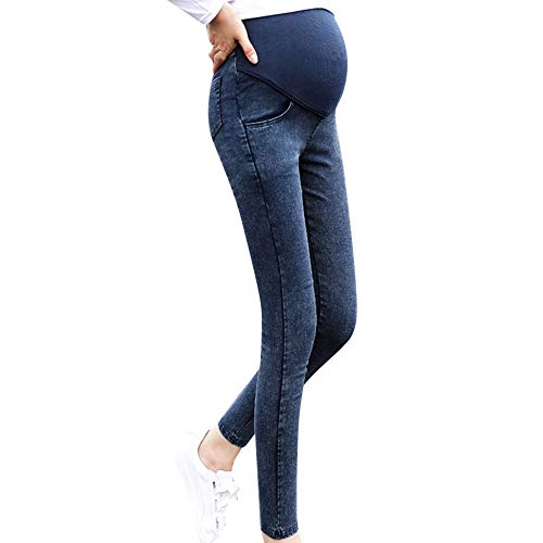 Elastische Mutterschaftshose Jeans elastische Schwangerschaftshose Mutterschaftshose Jeans mit elastischer Schwangerschaft Schlankmacher Jeans (Blue, M) von Generic