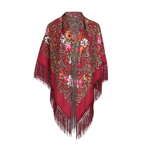 Generic Eleganter Damen Schal mit traditionellem ukrainischem/polnischem/russischem Blumenmuster und Fransen von Generic