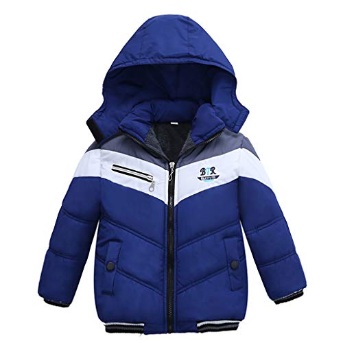 Generic Festliche Jacken Junge Kinder Reißverschluss Baby Mantel Streik Jungen Jacke Kleinkind Winter Kapuze Jungen Mantel Jacke Winterjacke Jungen 98 (Blue, 3-4 Years) von Generic