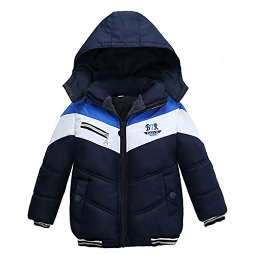 Generic Festliche Jacken Junge Kinder Reißverschluss Baby Mantel Streik Jungen Jacke Kleinkind Winter Kapuze Jungen Mantel Jacke Winterjacke Jungen 98 (Navy, 2-3 Years) von Generic