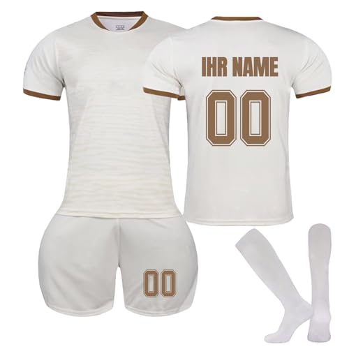 Generic Fußball Trikot Kinder Personalisiert Fussball Trikot Kinder Erwachsene mit Nummer Name Hemd & Kurze & Socken Set Fußball Trikot von Generic