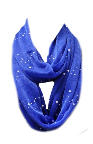 Glitzer Loop Schal Schlauchschal Rundschal Halstuch Tuch Halstücher Uni Punkte (Blau) von Generic