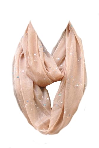 Glitzer Loop Schal Schlauchschal Rundschal Halstuch Tuch Halstücher Uni Punkte (Braun) von Generic