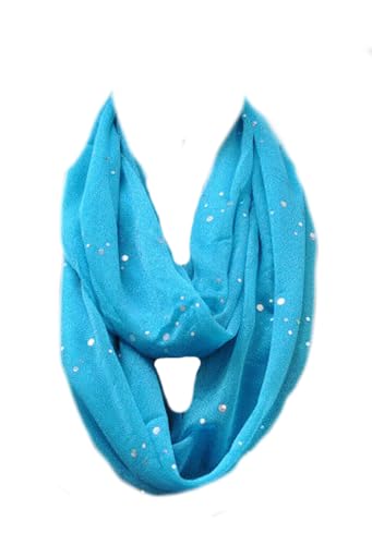 Glitzer Loop Schal Schlauchschal Rundschal Halstuch Tuch Halstücher Uni Punkte (Petrol) von Generic