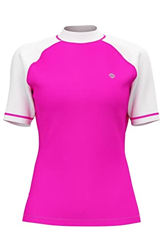 Generic HDTIYUYP Rash Guards für Damen, UV-Schutz, schnell trocknendes, aktives Wassersport-Schwimm-T-Shirt, atmungsaktives Surf-Shirt, Beach Wet Top, Pink, XXL von Generic