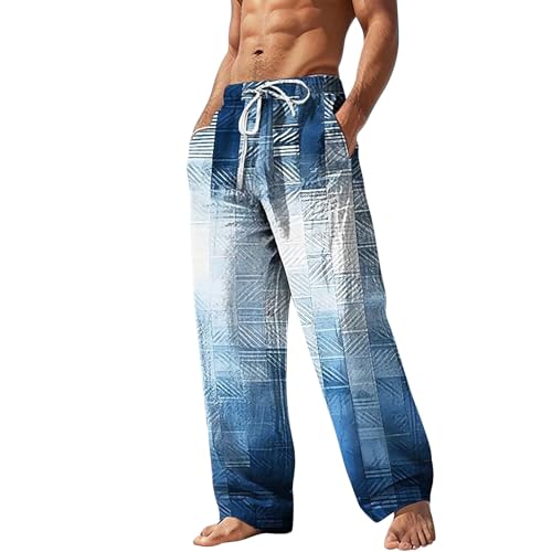 Generic Herren Baggy Hose Stretch Lang Lässig Sporthose Hipop Look Punk Stil Jogginghose - Atmungsaktiv Leicht Komfortablem Alltagskleidung Hawaii Stil Strandhose Hochelastisch Trainingshose L-4XL von Generic